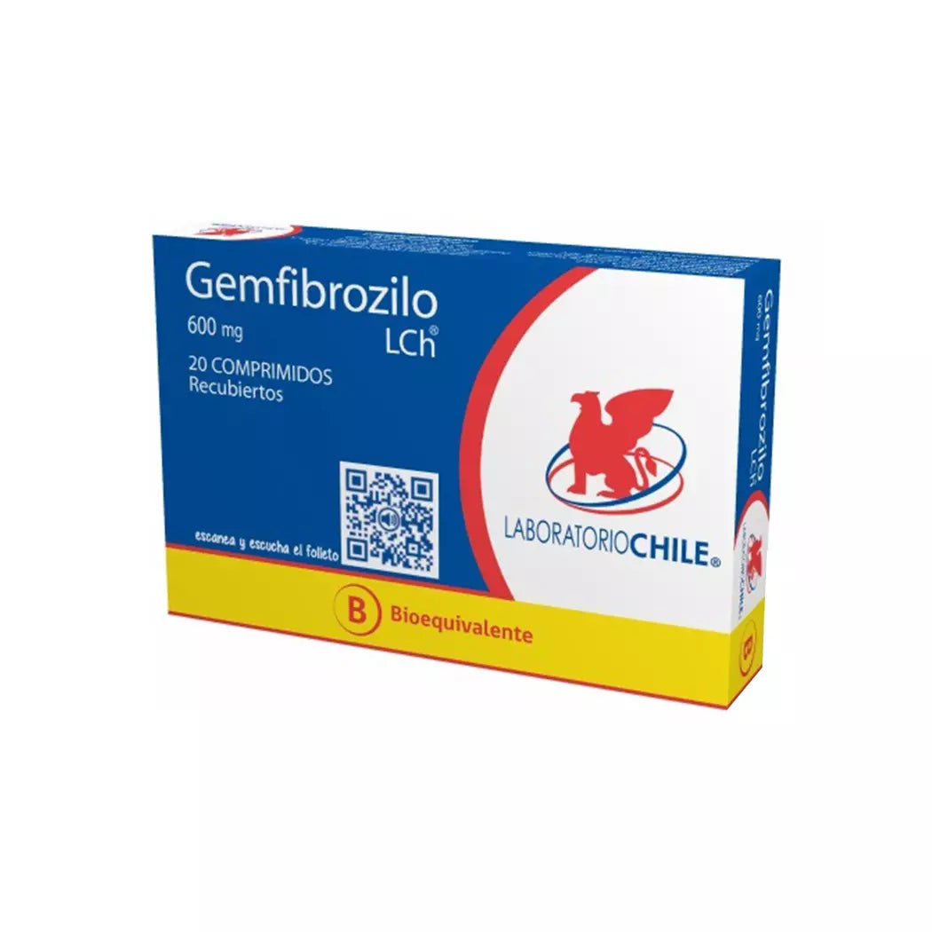Gemfibrozilo 600 mg x 20 comprimidos " Ley Cenabast" chile